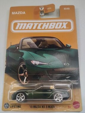 2015 Mazda MX-5 Miata Matchbox Green Diecast Convertible JDM Roadster